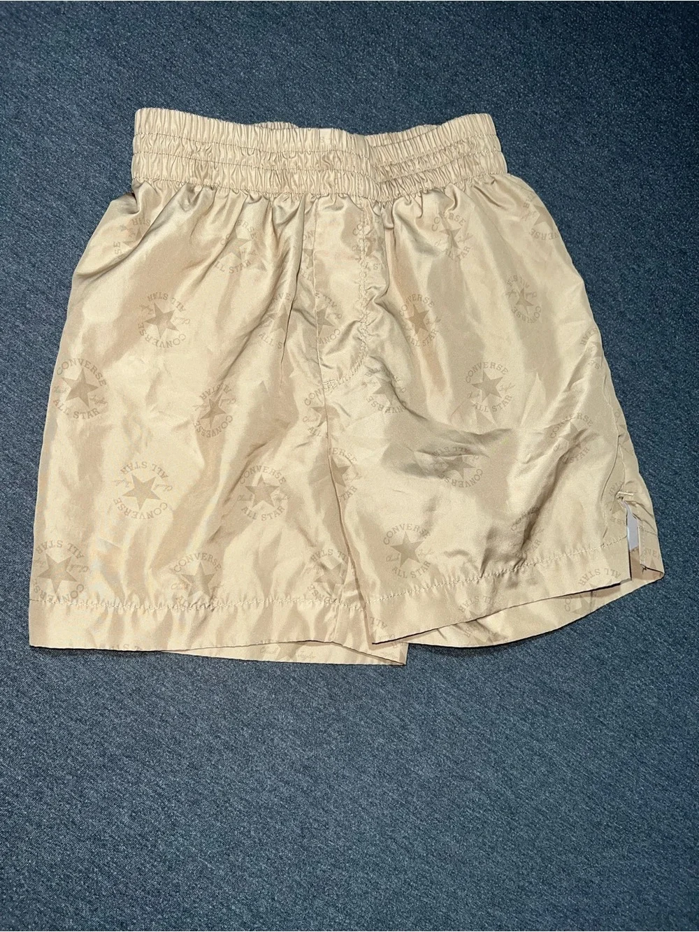 Converse Beige Logo Print Kids Shorts